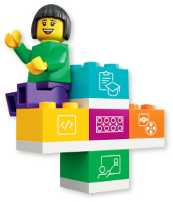 LEGO girl on LEGO bricks