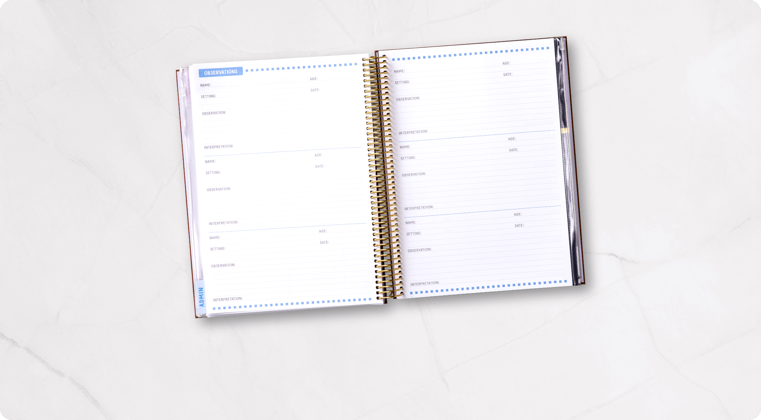 09/10 - Six spreads for recording your observations and interpretations