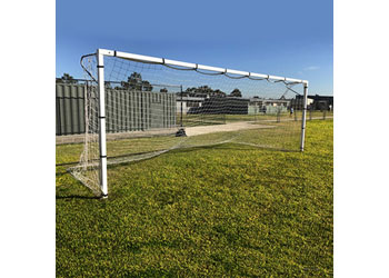 Painted Steel Goals with Sleeves (pair) - Senior 7.32m - Soccer Goals