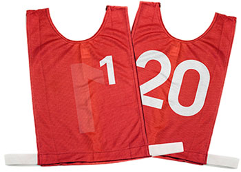 NYDA Bib Set 1-20 Red Large - Bib Sets