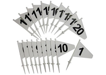 PVC Marker Flag Set - Numbered (1-20)