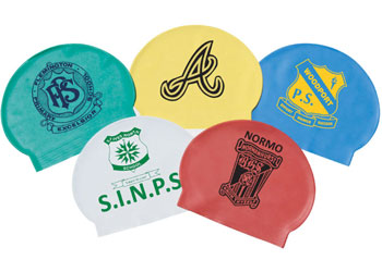 Personalised Silicon Swim Cap 55gm with 1 colour print (pack 50)