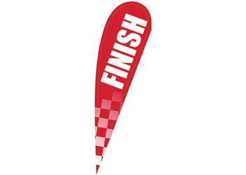Finish Banner Red with Weighted Base - 310cm
