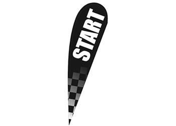 Start Banner Black with Weighted Base - 310cm