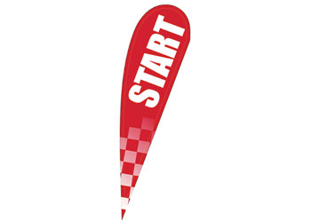 Start Banner Red with Weighted Base - 310cm