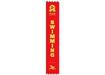 NYDA Swimming Ribbons (pack 100) - Second Place