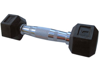 Rubber Hex Dumbbell (each) - 1kg - Dumbbells