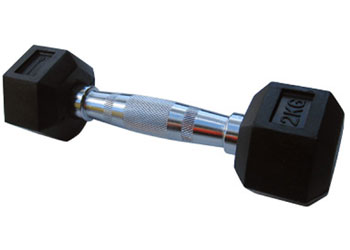 Rubber Hex Dumbbell (each) - 2kg