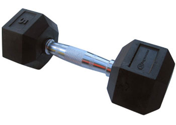 Rubber Hex Dumbbell (each) - 5kg