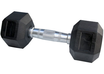 Rubber Hex Dumbbell (each) - 7kg - Dumbbells