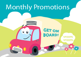 Monthly promotions, get on board