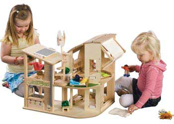 plan toys green dollhouse with furniture
