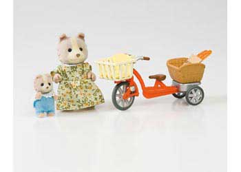 sylvanian families cycling with mother