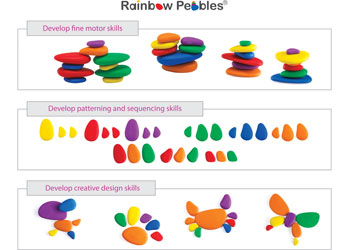 Rainbow Pebbles Plastic Container