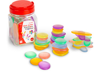 Clear Junior Rainbow Pebbles Jar of 36