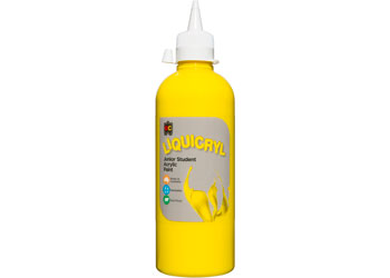 500ml Liquicryl Junior Student Acrylic Paint - Brilliant Yellow