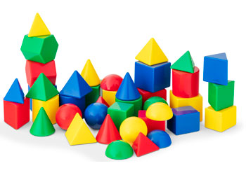 edxeducation Mini Geometric Solids - Set of 40 - 3D Shapes for Math &  Geometry - Multicolored Math Manipulatives For Kids - 10 Different Shapes