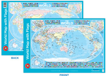 World Map With Flags Poster