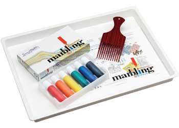 Bokundo Marbling Ink, Tray, Comb and Paper Set