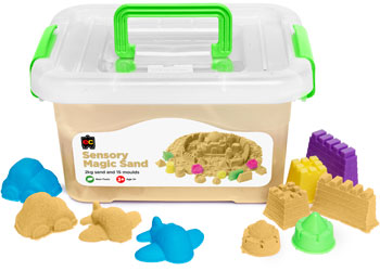 Sensory Magic Sand with Moulds 2kg Tub - Natural