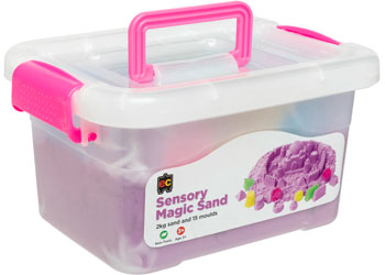 Sensory Magic Sand with Moulds 2kg Tub - Purple