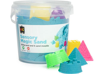 Sensory Magic Sand with Moulds 600g Tub - Blue