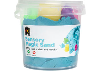 Sensory Magic Sand with Moulds 600g Tub - Blue