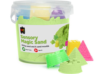 Sensory Magic Sand with Moulds 600g Tub - Green