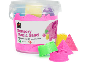 Sensory Magic Sand with Moulds 600g Tub - Pink
