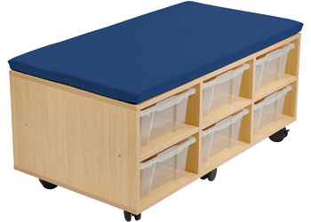 Aalto – Storage Ottoman & Trays – Steel Blue