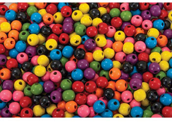 Wooden Coloured Beads 1.2cm – Pack of 300