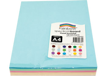Pastel Coloured Cardboard A4 220gsm – Pack of 100