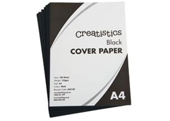 Creatistics Black Cover Paper A4 125gsm – PK100