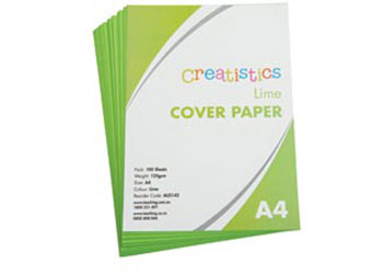 Creatistics Lime Green Cover Paper A4 120gsm Pack of 100