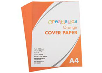 Creatistics Orange Cover Paper A4 120gsm – Pack of 100