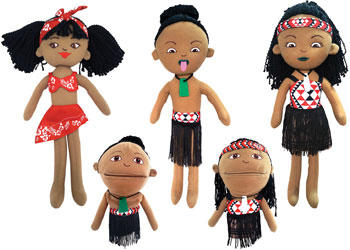 Maori and South Pacific Dolls and Puppets – Set of 5