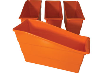 Classroom Book Box Caddies Orange Pk 4