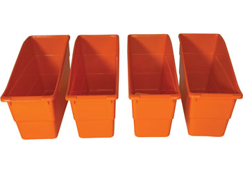 Classroom Book Box Caddies Orange Pk 4