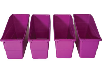 Classroom Book Box Caddies Purple Pk 4