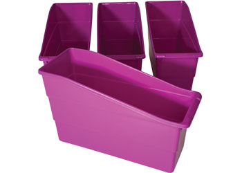 Classroom Book Box Caddies Purple Pk 4