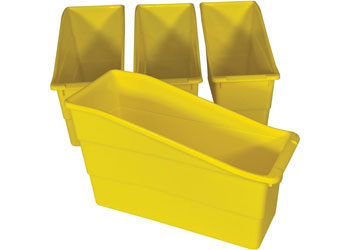 Classroom Book Box Caddies Yellow Pk 4