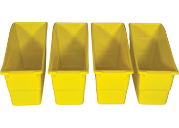 Classroom Book Box Caddies Yellow Pk 4