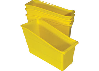 Classroom Book Box Caddies Yellow Pk 4