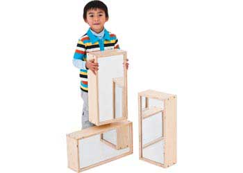 Natural Spaces – Large Mirrored Wooden Blocks – 3 pieces
