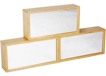 Natural Spaces – Large Mirrored Wooden Blocks – 3 pieces
