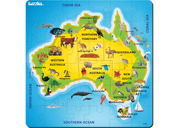 Australian Map Giant Floor Puzzle – 36pcs