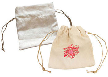 mini calico drawstring bolsas