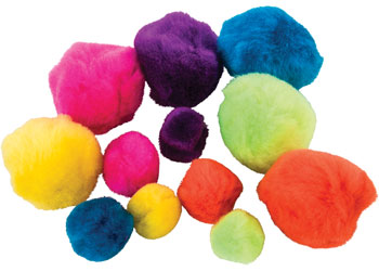 Neon Pom Poms Assorted Sizes – Pack of 150