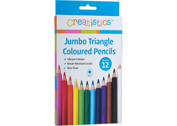 Triangular Jumbo Colouring Pencils/ Colour Barrell - School