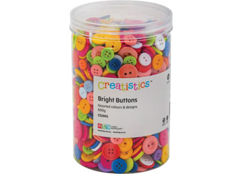 Assorted Buttons, Bright – 600g